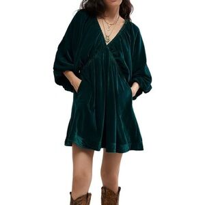 Free People Deep Green Mini Dress